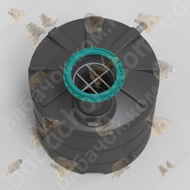 Пластикова Вигрібна яма Viger 5000л (VGR5000VJA) вигляд зверху з відкритим оголовком та захисна решітка