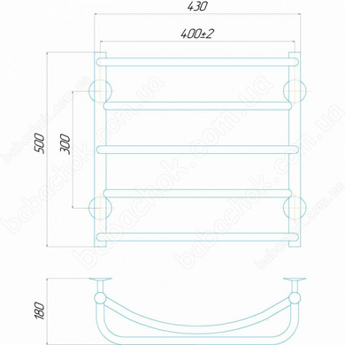 Полотенцесушитель Deffi Аквамикс 400x500 (АМ 50.40.5 ЭП)