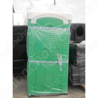 Туалетна Кабіна Укрхімпласт під Яму Зелена в упаковці на складі виробника у транспортувальному стані