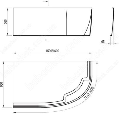 Фронтальна Панель Ravak Rosa 95 160 L (CZ57100A00)