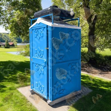 Вулична Пластикова Душова кабіна Техпром, Синя, 150л, ТЕН