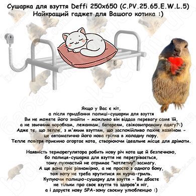 Рекламний банер про переваги Полиці-Сушарки для Взуття Deffi 250x650 (C.PV.25.65.E.W.L.5)