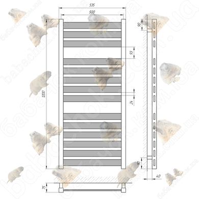 Полотенцесушитель Laris Бонд 500x1200 (73207181)