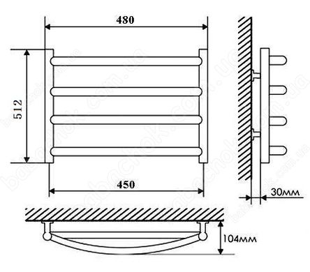 Полотенцесушитель Laris Микс 450x800 (73207007)