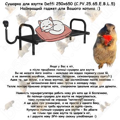 Рекламний банер про переваги Полиці-Сушарки для Взуття Deffi 250x650 (C.PV.25.65.E.B.L.5)