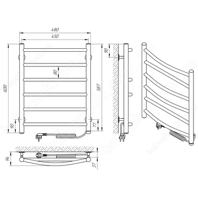 Полотенцесушитель Laris Микс 450x600 (73207009)