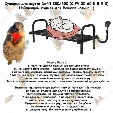 Рекламний банер про переваги Полиці-Сушарки для Взуття Deffi 250x650 (C.PV.25.65.E.B.R.5)
