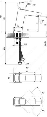 Змішувач для Раковини Ravak 10° (X070062)