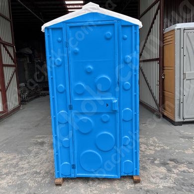 Уцінена Туалетна кабіна Техпром Стандарт Сіро-Синя вигляд спереду