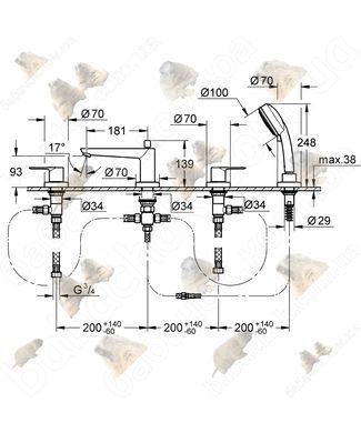 Врізний Змішувач на Борт Ванни Grohe BauLoop (2511900A)