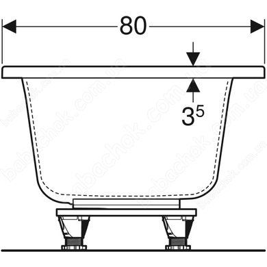 Ванна Geberit Selnova Square 180x80 (554.387.01.1)