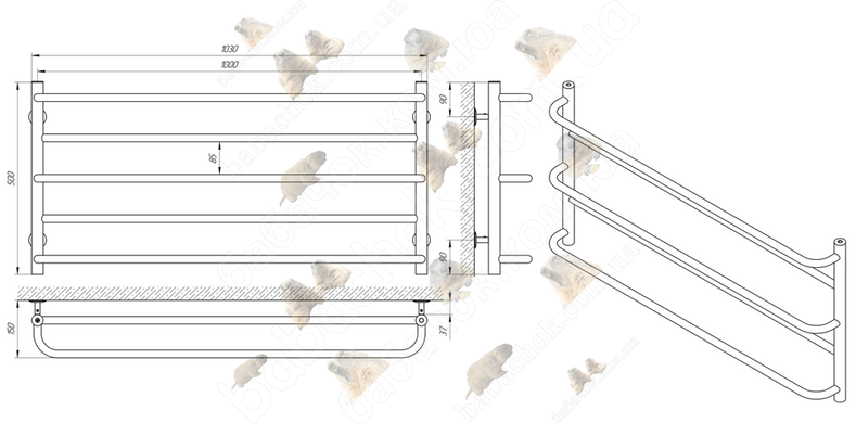 Рушникосушарка Laris Практік 1000x500 (71207666)