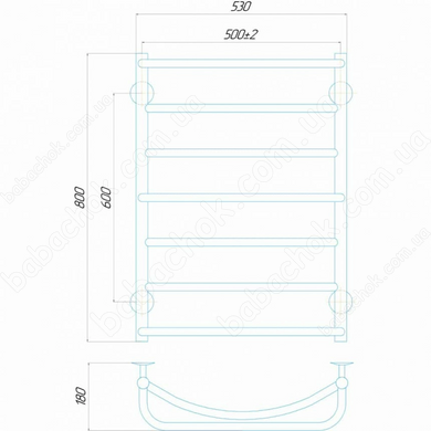 Полотенцесушитель Deffi Аквамикс 500x800 (АМ 80.50.7 ЭЛ)