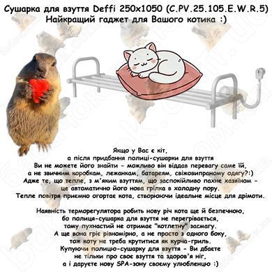 Рекламний банер про переваги Полиці-Сушарки для Взуття Deffi 250x1050 (C.PV.25.105.E.W.R.5)