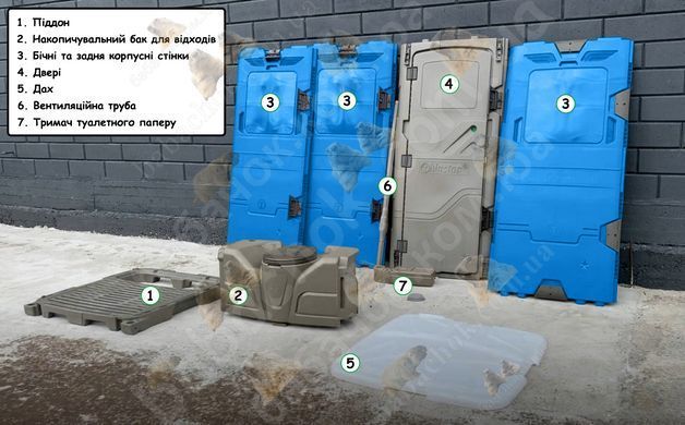 Будова Туалетної кабіни T Blustar RapidLoo STAR (blu stark b04)