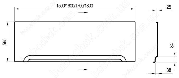 Фронтальна Панель Ravak 180 ST (XAU0000004)