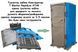 Туалетна кабіна T Blustar RapidLoo STAR (blu stark b04) в розібраному та зібраному стані: бічні та задня стінки, двері, піддон, дах, накопичувальний бак для відходів, вентиляційна труба, тримач туалетного паперу