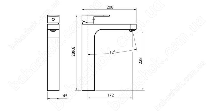 Змішувач для Раковини Чаші Koller Pool Round Arc (RA0200XL)