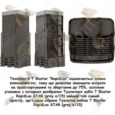 Упаковка з чотирьох розібраних Туалетних кабін T Blustar RapidLoo STAR (grey e/15)