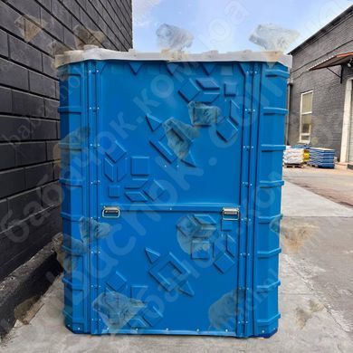 Туалетна кабіна Техпром Порожня 150x150x205, Синя вигляд збоку