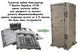 Туалетна кабіна T Blustar RapidLoo STAR (grey e/15) в розібраному та зібраному стані: бічні та задня стінки, двері, піддон, дах, накопичувальний бак для відходів, вентиляційна труба, тримач туалетного паперу