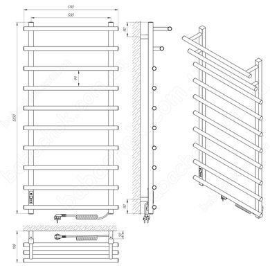 Полотенцесушитель Laris Каскад Премиум 500x1200 (73207369)