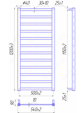 Полотенцесушитель Mario Модена 1200x540/500 (1.2.6001.03 Р)