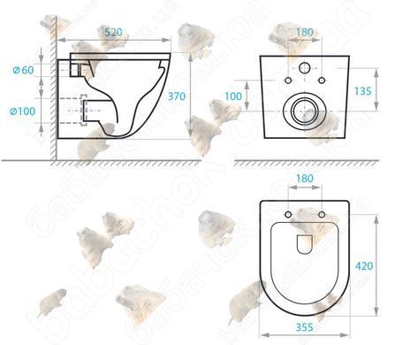 Підвісний Унітаз Koller Pool Round Rimless (RN-0520-RW)