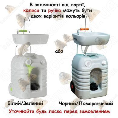 Два варіанти кольорів колес та ручки Портативного Умивальника Avial (CHH-7704)