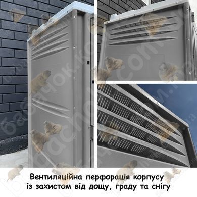 Вентиляційна перфорація корпусу з піддашоком для захисту від дощу, граду та снігу