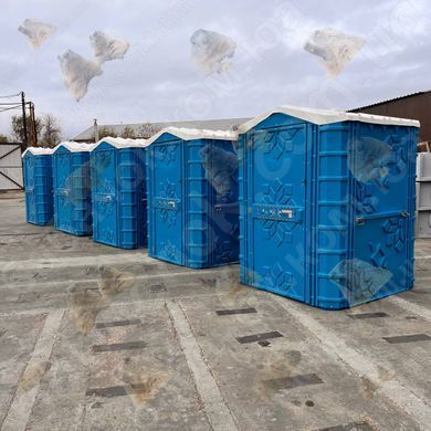 Туалетні Кабіни Техпром Сімейна з Баком, 150x150x205, Синя, 250л на складі виробника