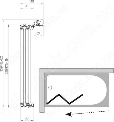 Штора для Ванны Ravak VS3-130 Transparent (795V0100Z1)