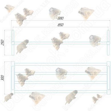 Схема розмірів Полиці-Сушарки Deffi 250x850 (C.PV.25.85.E.C.L.5)