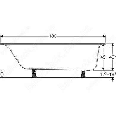 Ванна Geberit Soana 180x80 (554.015.01.1)