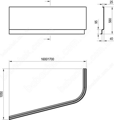 Фронтальная Панель Ravak Chrome 170 L (CZA3100A00)