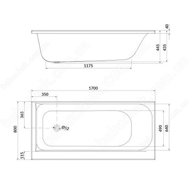 Ванна Cersanit Smart 170x80 R (S301-116)