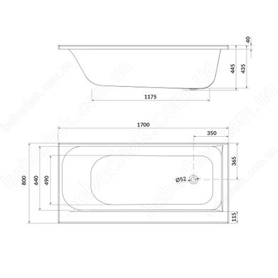 Ванна Cersanit Smart 170x80 L (S301-117)