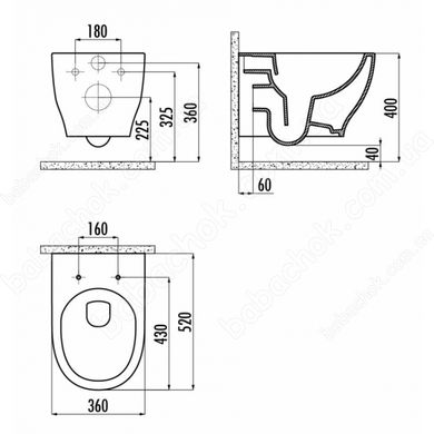 Подвесной Унитаз Creavit Mare Rim-Off (MA321-11CB00E-0000)