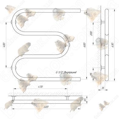 Рушникосушарка Laris Змійовик &Oslash; 30мм 600x600 (71207226)