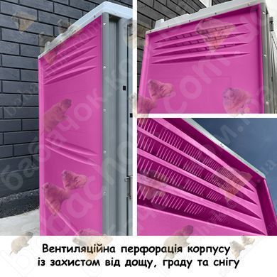 Вентиляційна перфорація корпусу з піддашоком для захисту від дощу, граду та снігу