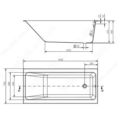 Ванна Cersanit Crea 160x75 (S301-225)