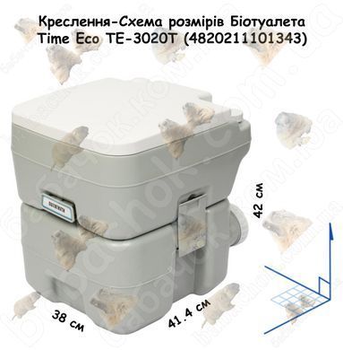 Креслення-Схема розмірів Біотуалета Time Eco TE-3020T (4820211101343)