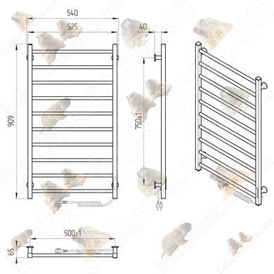 Полотенцесушитель Laris Зебра Альфа 500x900 (77700066)