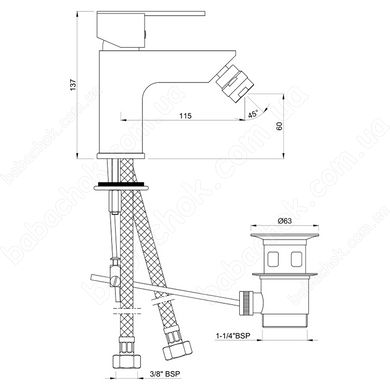 Cмеситель для Биде Jaquar Fonte (FON-CHR-40213B10)