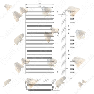 Полотенцесушитель Laris Гермес 500x1200 (71207669)