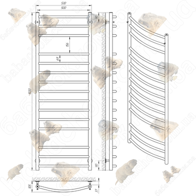 Полотенцесушитель Laris Классик 500x1500 (71207383)