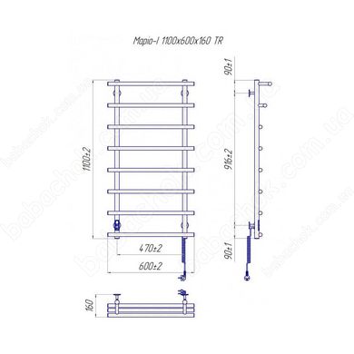 Полотенцесушитель Mario Марио-І 1100x630/160 (2.3.6402.11.P)